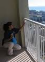 cleaning balcony railings